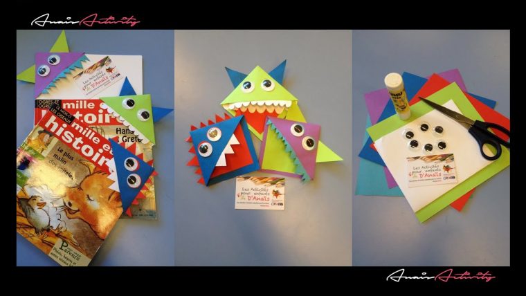 Activité Manuelle Enfants "marque Page Monstre" #anaisactivity intérieur Activité Manuel Pour Enfant