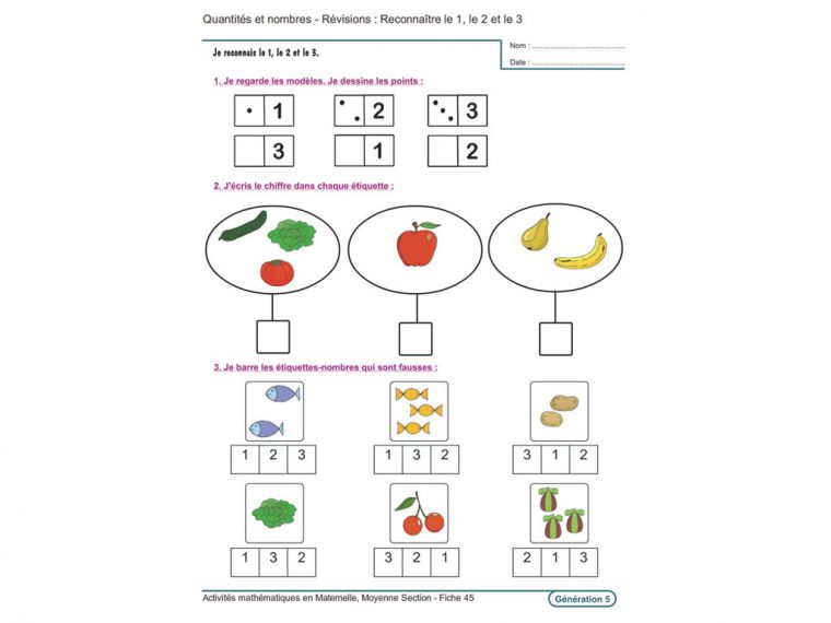 Activites Mathematiques En Maternelle Grande Section Evolu pour Fiche D Exercice Grande Section A Imprimer