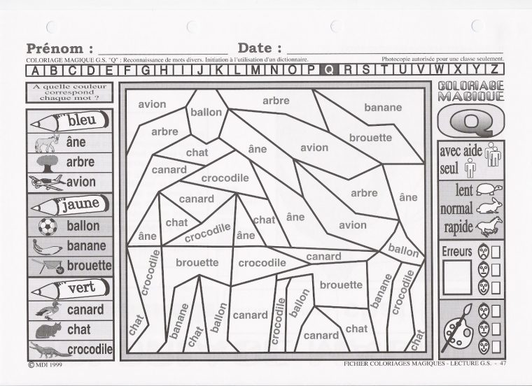 Activités Scolaires Et Périscolaires De La Gs: Coloriage destiné Coloriage Codé Gs