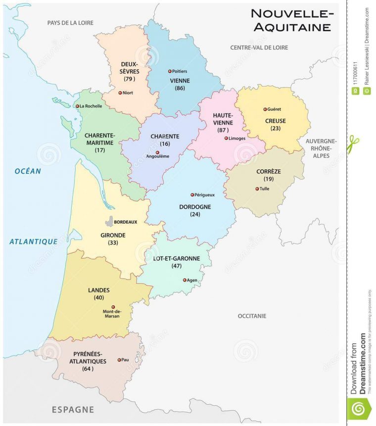 Administrative And Political Vector Map Of The Region pour Nouvelle Region France