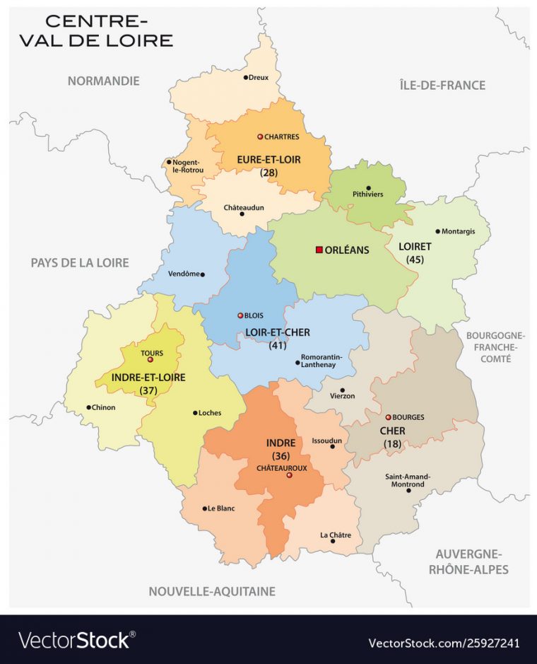 Administrative Centre Val De Loire France tout Liste Region De France