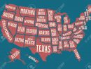 Affiche La Carte Des États-Unis D'amérique Avec Des Noms D'état. Imprimer  La Carte Des Etats-Unis Pour T-Shirt, Une Affiche Ou Thèmes Géographiques. à Carte Des Etats Unis À Imprimer