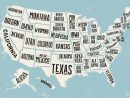 Affiche La Carte Des États-Unis D'amérique Avec Des Noms D'état. Imprimer  La Carte Des Etats-Unis Pour T-Shirt, Une Affiche Ou Thèmes Géographiques. tout Carte Des Etats Unis À Imprimer