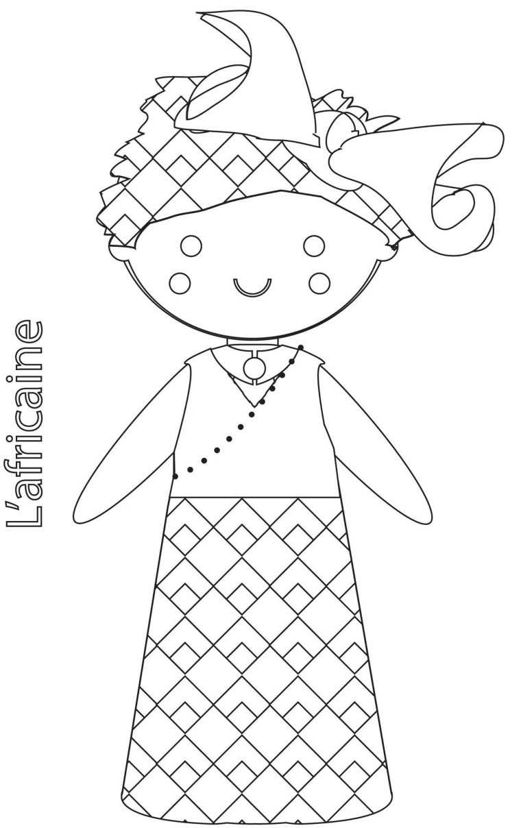 African Child Coloring Page | Afrique, Enfant Du Monde, Le Monde à Dessin Africain A Colorier