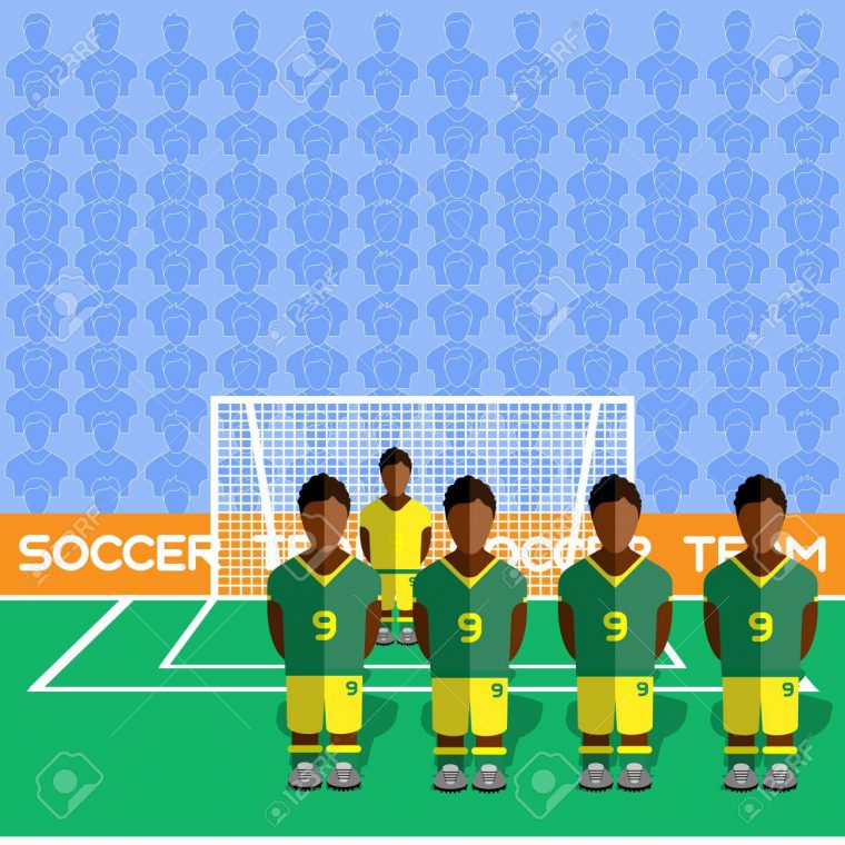 Afrique Du Sud Football Club Soccer Players Silhouettes. Jeux Rmatiques  Équipe De Football Les Joueurs Grand Ensemble. Graphie Sportif. Les pour Jeux De Gardien