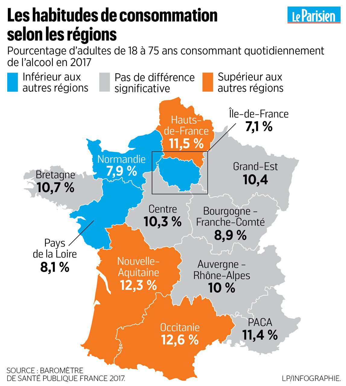 Alcool : Le Palmarès Des Régions Où On Boit Le Plus - Le concernant Nouvelles Régions De France 2017 