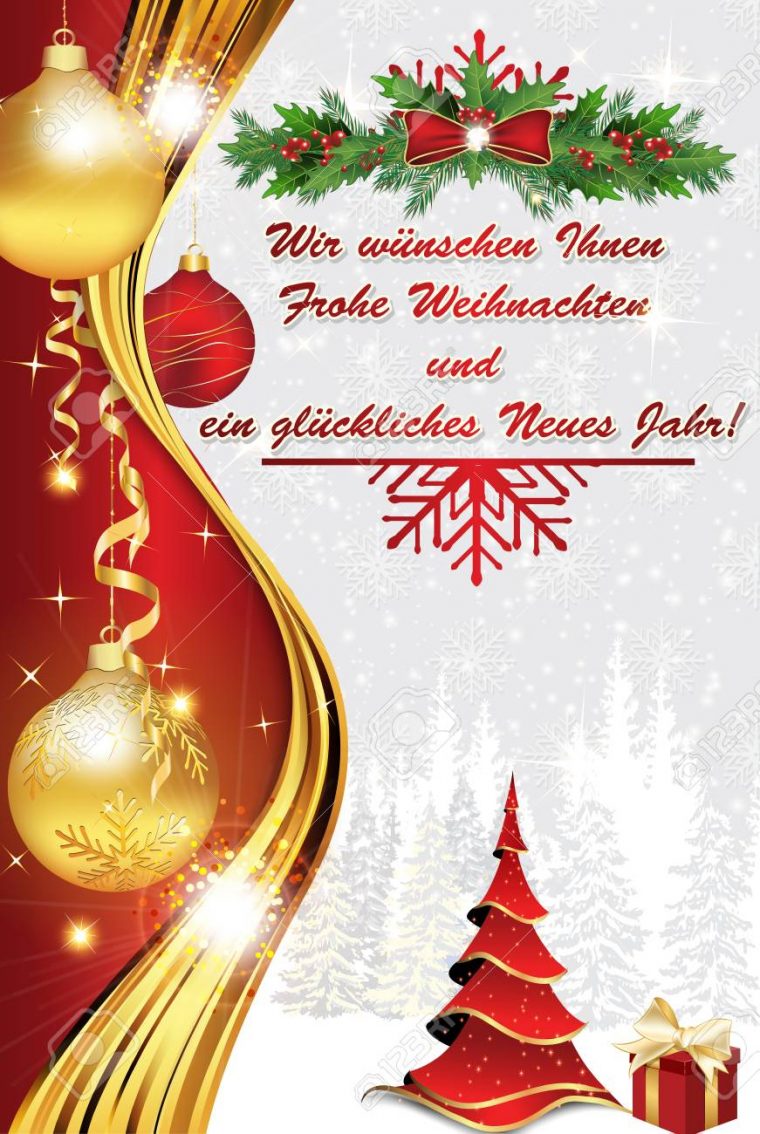 Allemand Des Affaires Nous Vous Souhaitons Joyeux Noël Et Bonne Année Carte  De Voeux: Wir Wunschen Ihnen Frohe Weihnachten Et Ein Gluckliches Neues intérieur Carte Joyeux Noel À Imprimer