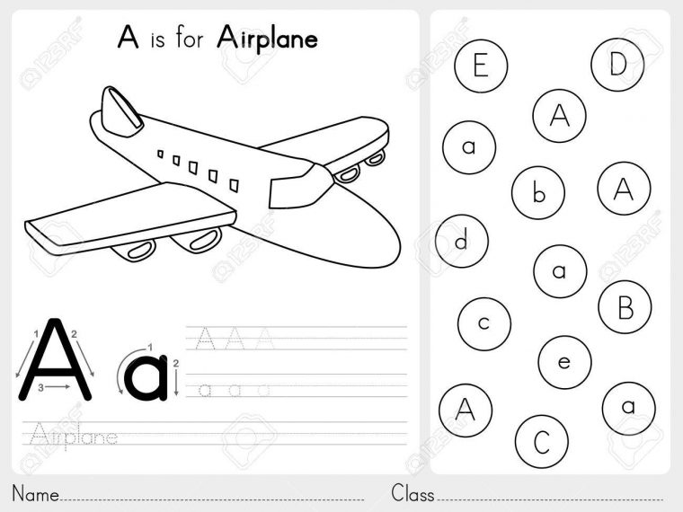 Alphabet Az Traçage Et De Puzzle Feuille, Des Exercices Pour Les Enfants –  Coloring Book – Illustration Et Vecteur Contour pour Exercice Pour Apprendre L Alphabet En Maternelle