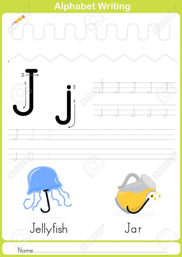 Alphabet Az Tracing Feuille, Exercices Pour Les Enfants – Illustration Et  Vecteur Contour – Papier A4 Prêt À Imprimer avec Exercice Pour Apprendre L Alphabet En Maternelle