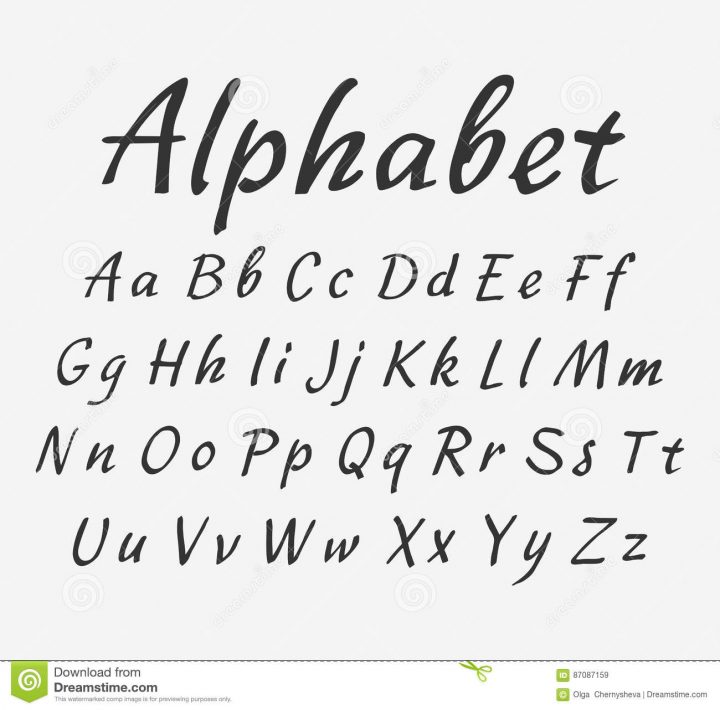 Alphabet Manuscrit De Vecteur Lettres Majuscules Et dedans Alphabet Majuscule Et Minuscule