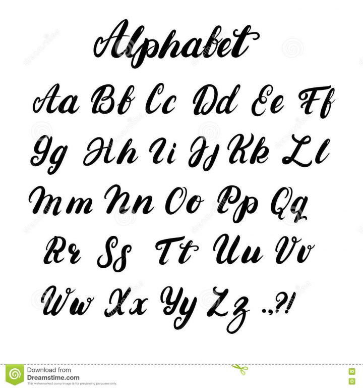 Alphabet Minuscule Et Majuscule De Calligraphie Écrit Par tout Alphabet Majuscule Et Minuscule