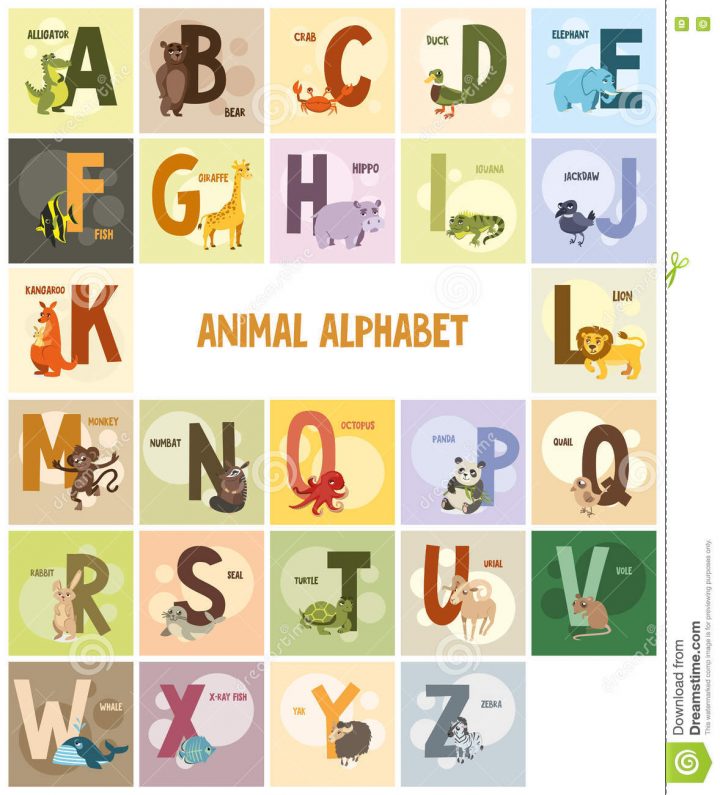 Alphabet, Noms Et Animaux Sur Les Milieux Colorés encequiconcerne Apprendre Le Nom Des Animaux