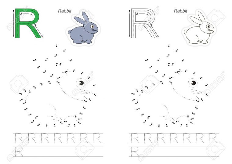 Alphabet Vector Exercice Avec Des Jeux Éducatifs Pour Enfants Pour  Apprendre L'écriture, Avec Un Niveau De Jeu Facile Pour Les Enfants D'âge avec Point À Relier Alphabet