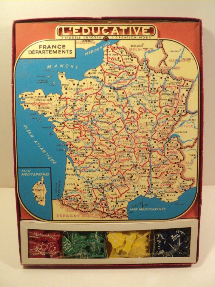 Ancien Jeu Éducatif La France En Puzzle Carte Des tout Jeu Carte De France