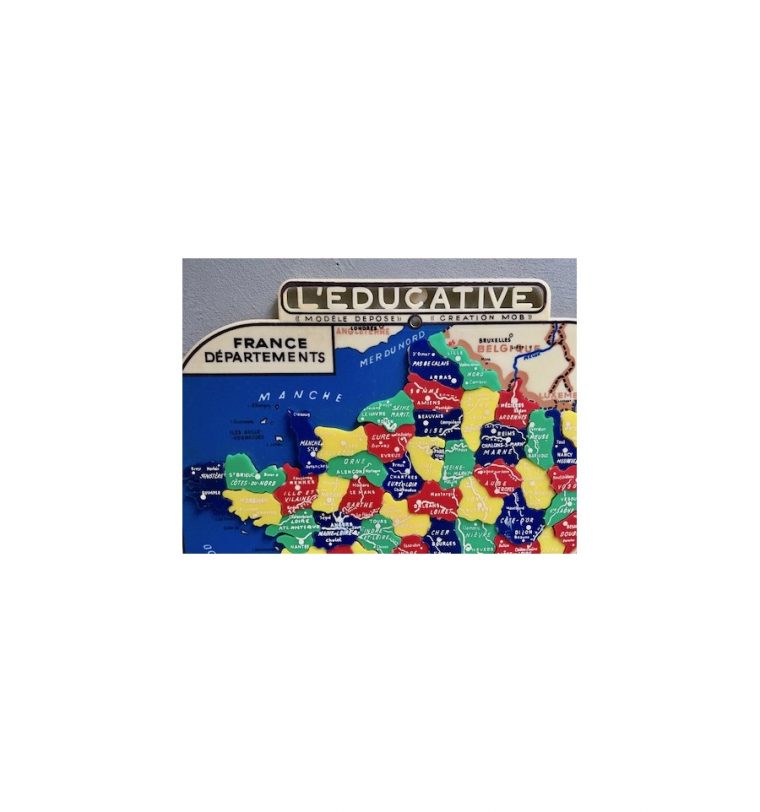 Ancien Puzzle "l'éducative" Départements Français encequiconcerne Puzzle Des Départements Français