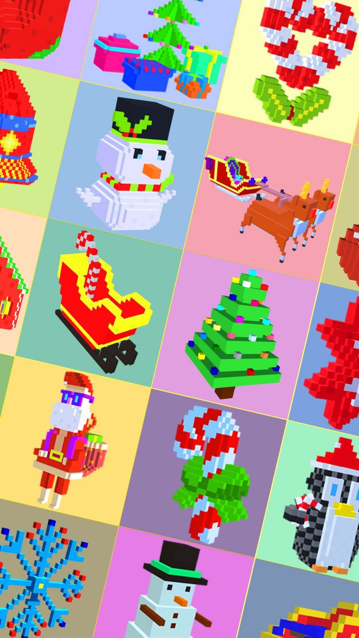 Android Için Christmas 3D Color By Number – Voxel, Pixel Art serapportantà Pixel Art De Noël