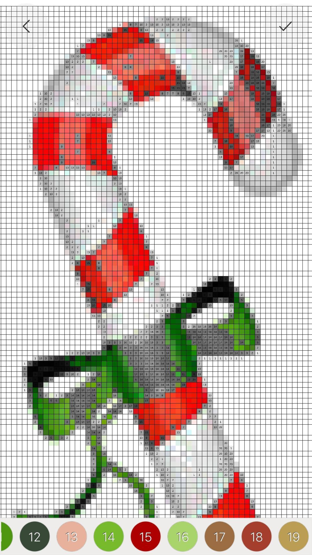 Android Için Christmas Pixel Art Adult Santa Color By Number pour Pixel Art De Noël 