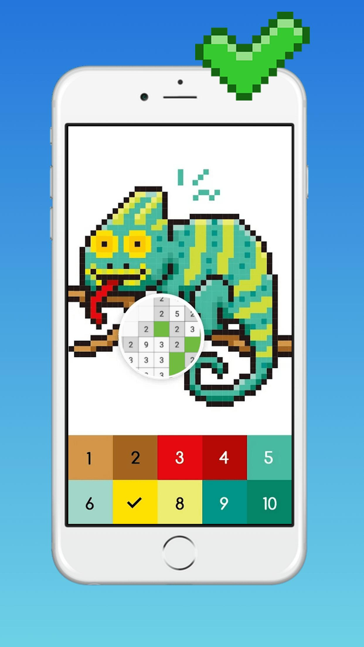 Android Için Pixi Color : Pixel Art Coloring Book By Number encequiconcerne Pixel A Colorier