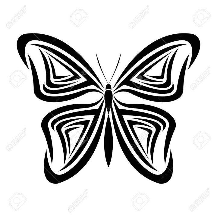 Animal De Uage Insectes Papillon Dessiner Une Icône Abstraite. Design  Plat Et Isolé. Illustration Vectorielle avec Papillon À Dessiner