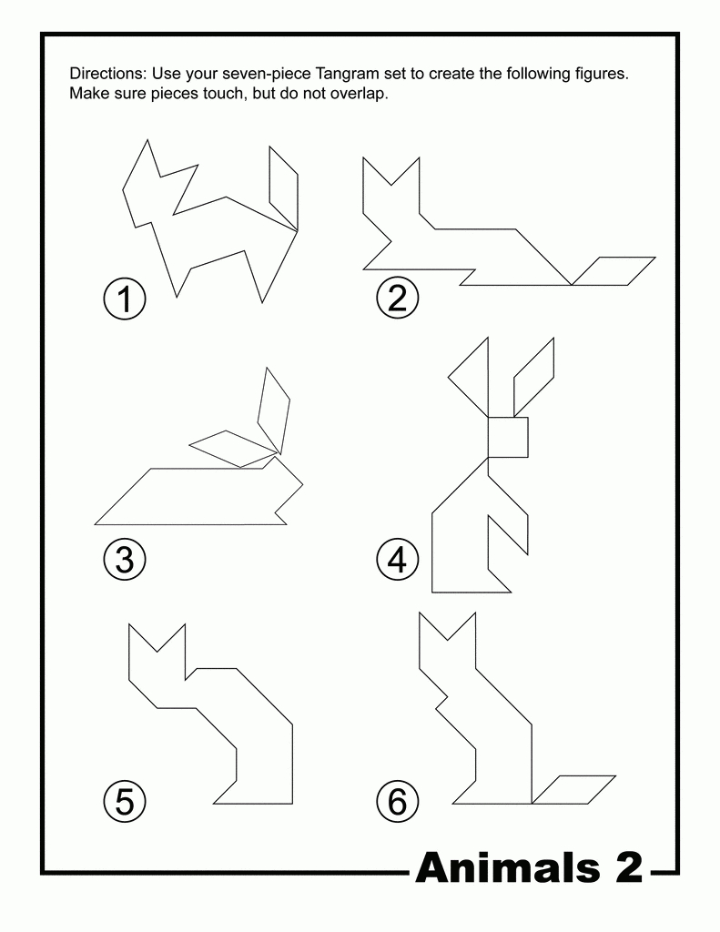 Animals Outline Tangram Card #2 | Clipart Etc destiné Pièces Tangram