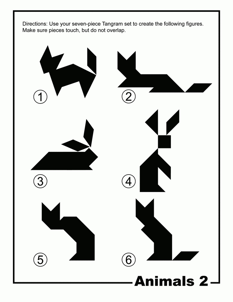 Animals Silhouette Tangram Card #2 | Tangram Patterns avec Tangram Lapin 