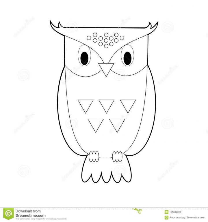 Animaux Faciles De Coloration Pour Des Enfants : Hibou pour Dessin Hibou Facile