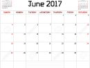 Année 2017 Juin Planner - Un Calendrier De Planification Mensuelle Pour  Juin 2017 Sur Blanc. Une Ligne Droite Personnalisée Police Épaisse Est concernant Calendrier 2017 En Ligne