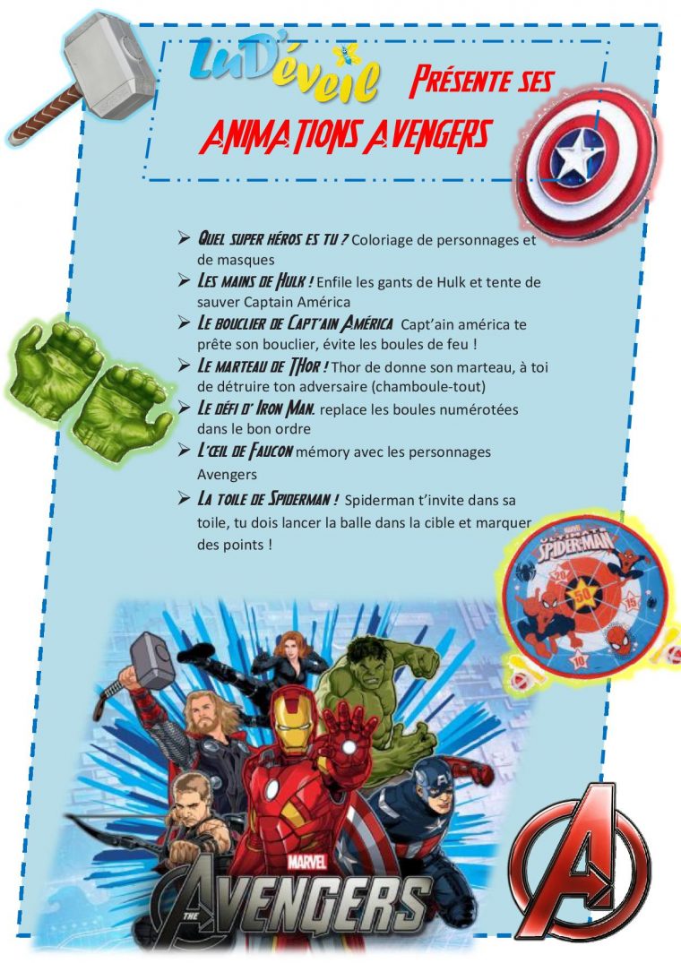 Anniversaire Avengers Marvel – Lud'éveil à Jeux Bébé 2 Ans Gratuit A Telecharger