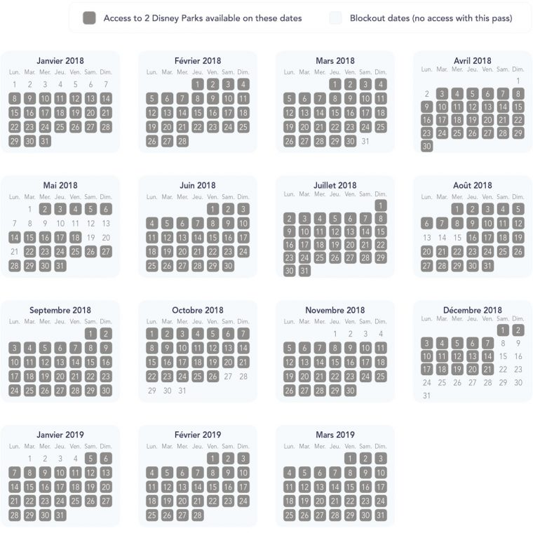 Annual Pass Blockouts — Dlp Guide • Disneyland Paris Trip dedans Planning Annuel 2018