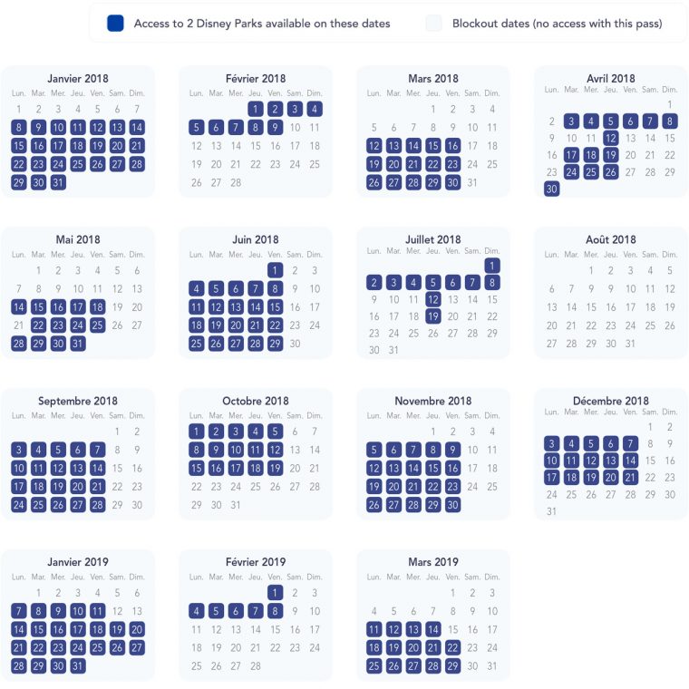 Annual Pass Blockouts — Dlp Guide • Disneyland Paris Trip serapportantà Planning Annuel 2018