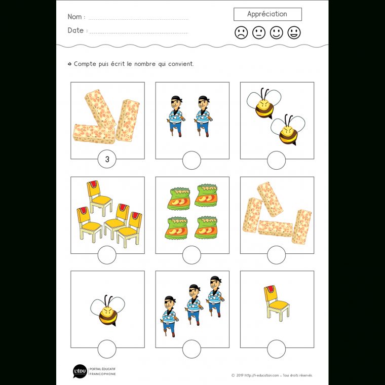 Apprendre À Compter Les Nombres De 1 À 4 dedans Apprendre A Compter Maternelle