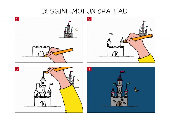 Apprendre À Dessiner Un Château En 3 Étapes à Chateau Princesse Dessin