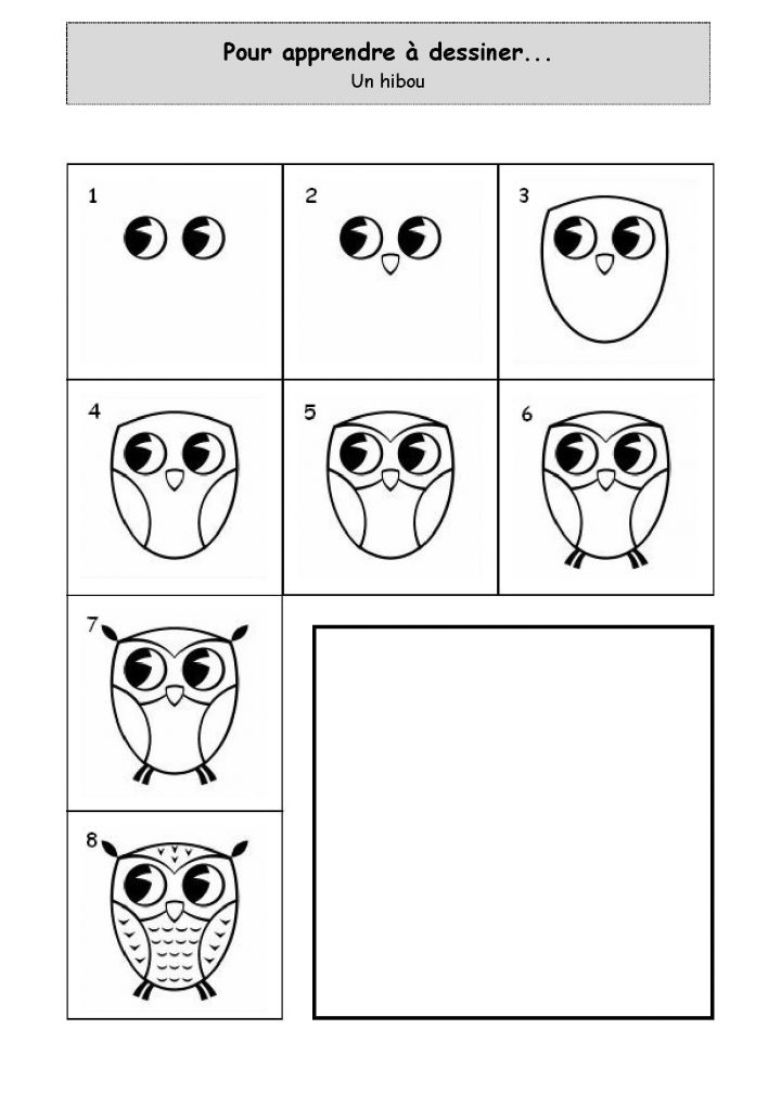 Apprendre À Dessiner Un Hibou dedans Dessin Hibou Facile