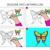 Apprendre À Dessiner Un Papillon En 3 Étapes à Papillon À Dessiner