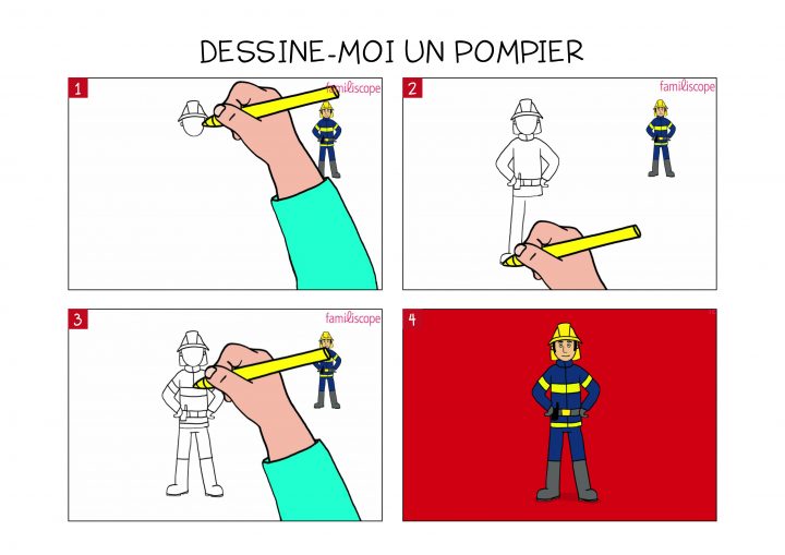 Apprendre À Dessiner Un Pompier En 3 Étapes destiné Dessin De Pompier À Imprimer