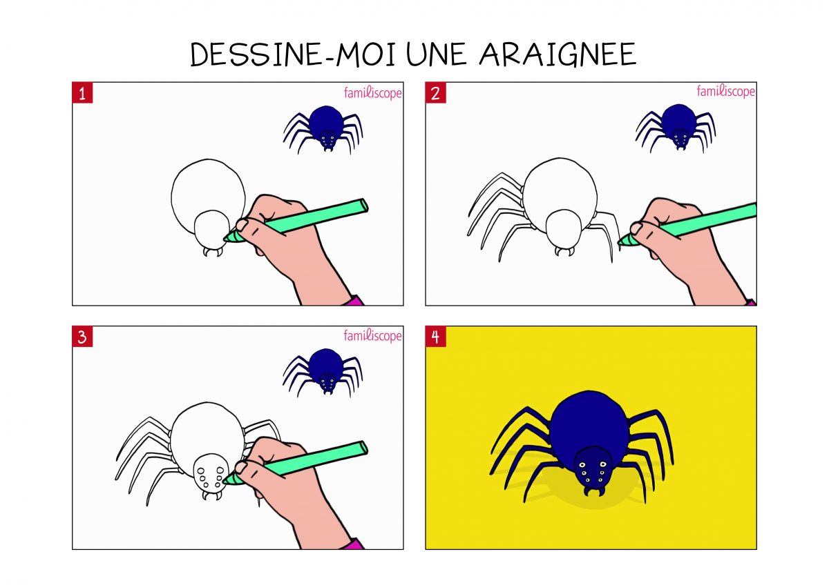 Apprendre À Dessiner Une Araignée En 3 Étapes serapportantà Dessin D