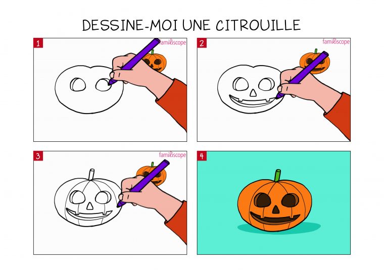 Apprendre À Dessiner Une Citrouille En 3 Étapes à Dessin D Halloween Facile A Dessiner