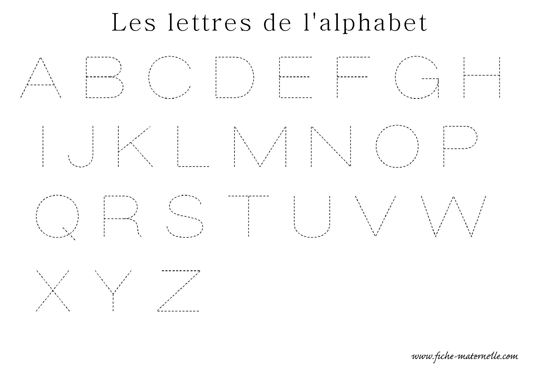 Apprendre A Ecrire Les Lettres De L Alphabet En Ecriture concernant Alphabet En Pointillé A Imprimer