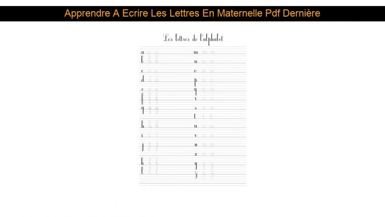 Apprendre A Ecrire Les Lettres En Maternelle Pdf Dernière intérieur Apprendre À Écrire Les Lettres En Maternelle