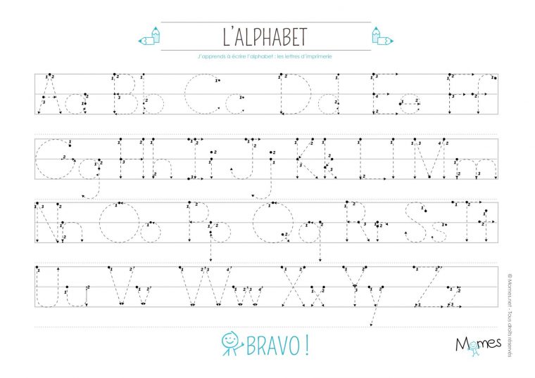 Apprendre À Écrire : Les Lettres En Pointillés | Apprendre à Alphabet Français À Imprimer