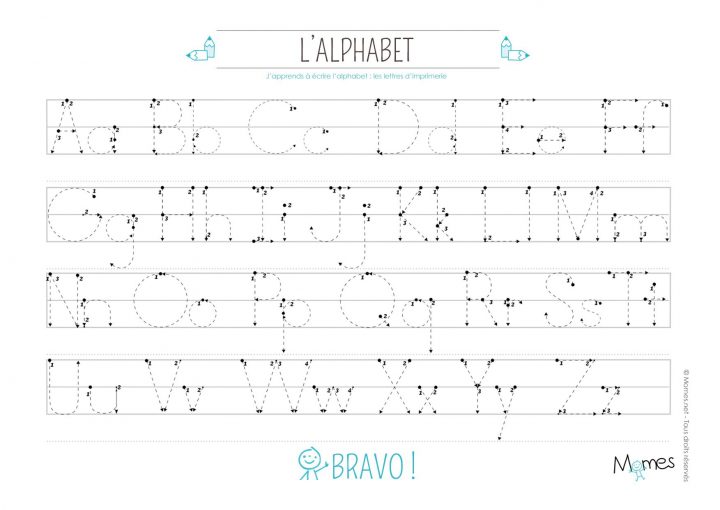 Apprendre À Écrire : Les Lettres En Pointillés | Apprendre destiné Alphabet En Pointillé A Imprimer