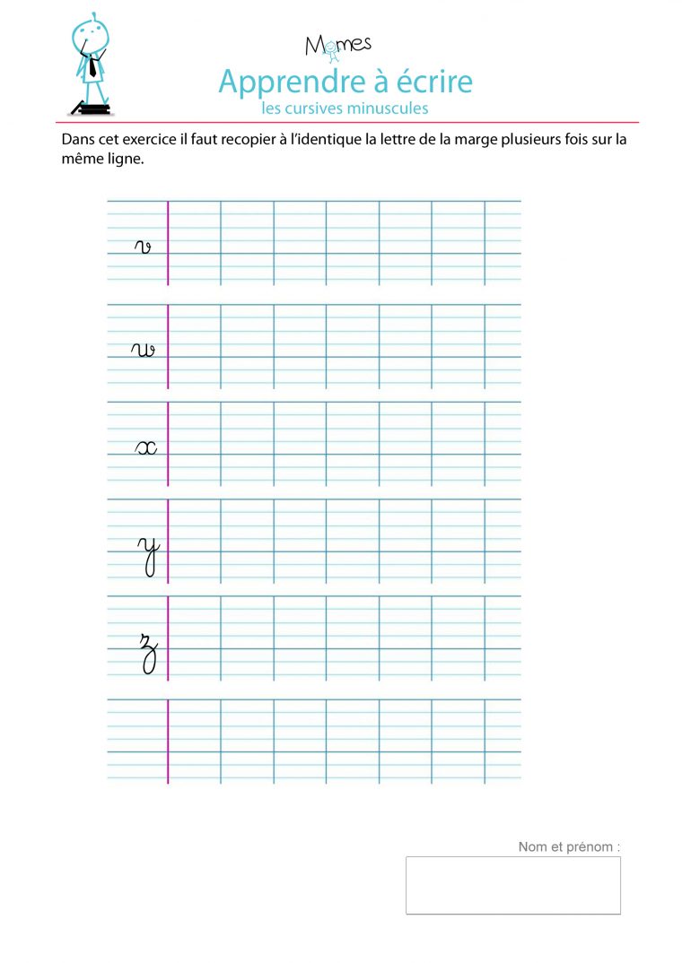 Apprendre A Écrire Les Lettres W, X, Y, Z – Momes destiné Apprendre À Écrire Les Lettres Maternelle