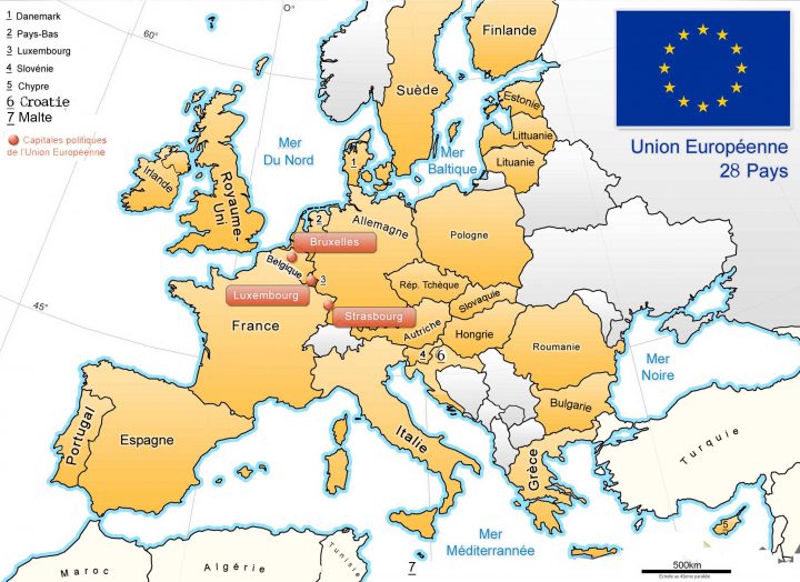 Apprendre À Placer Les Pays De L' Union Européenne – Le Blog à Carte Europe Pays Capitales