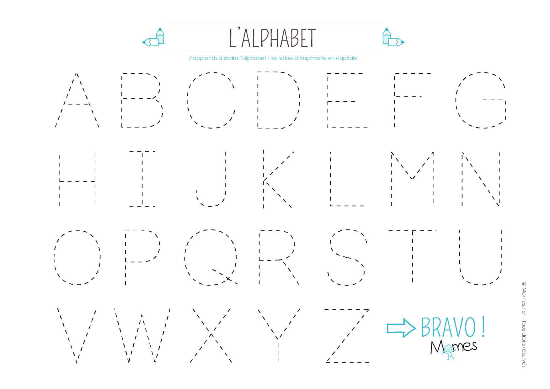 Apprendre À Tracer Les Lettres De L&amp;#039;alphabet En Majuscule à Apprendre Alphabet Francais 