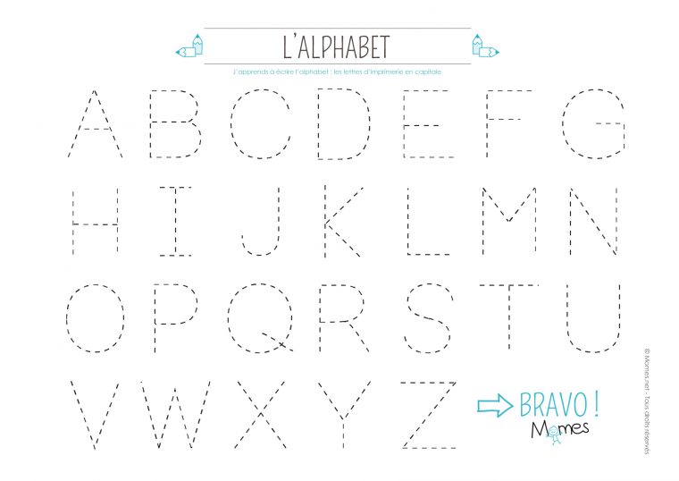 Apprendre À Tracer Les Lettres De L'alphabet En Majuscule pour Alphabet Français À Imprimer