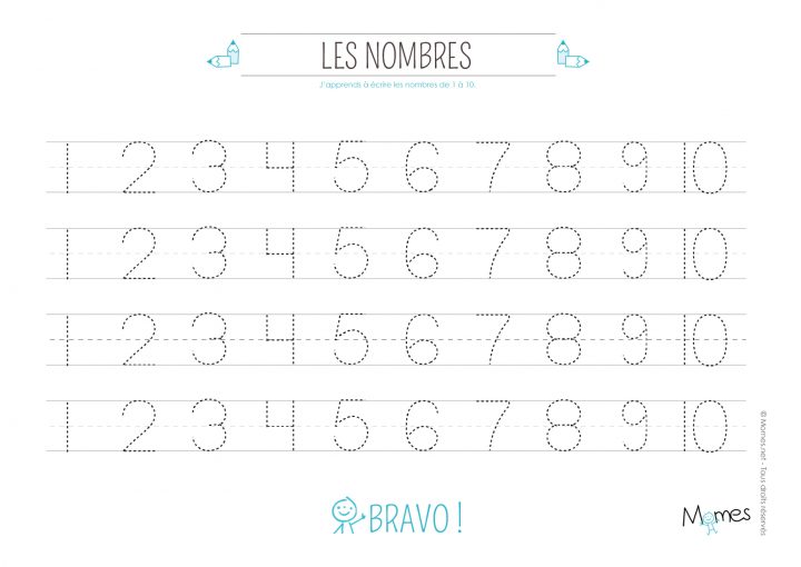 Apprendre À Tracer Les Nombres – Momes concernant Apprendre Ecriture Maternelle