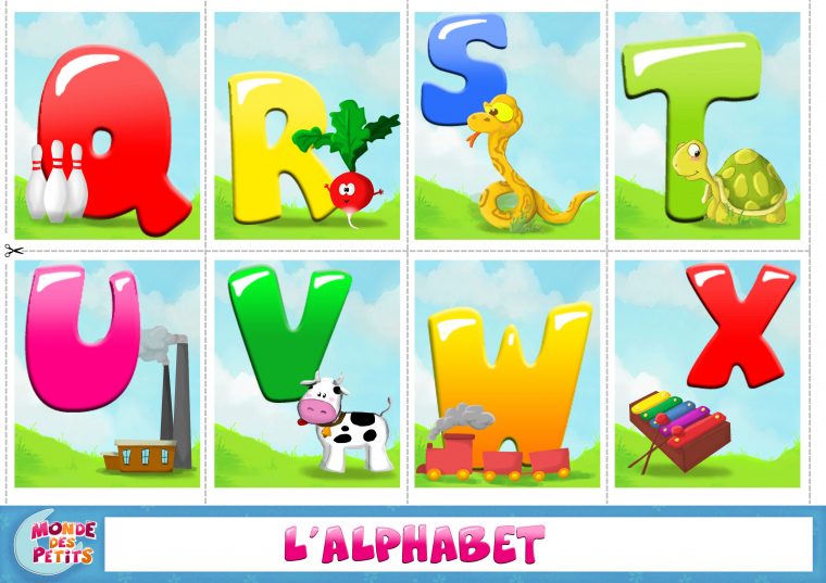 Apprendre-Alphabet-Q-X (3508×2480) | Apprendre L pour Alphabet Français À Imprimer