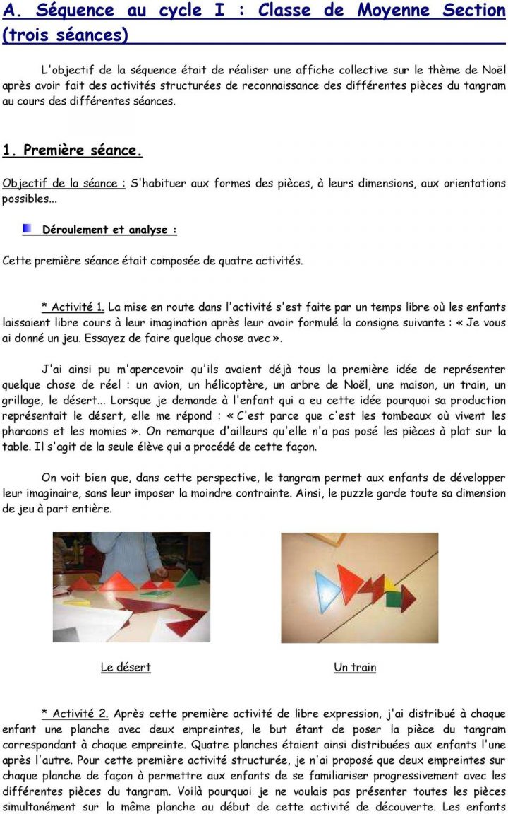 Apprendre En Jouant Grâce Au Tangram – Pdf Free Download tout Tangram Moyenne Section