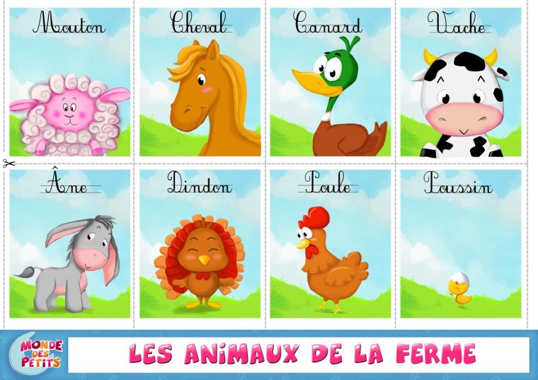 Apprendre Les Animaux De La Ferme: Cartes À Imprimer avec Apprendre Les Animaux Pour Bebe