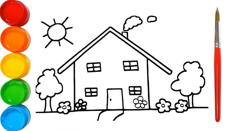 Apprendre Les Couleurs Dessiner Et Colorier Une Maison Pour Enfants &  Planète Coloriage pour Dessin Pour Enfant À Colorier